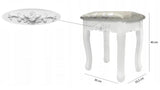 KAPTAFEL - 3 lades - ovale spiegel - wit