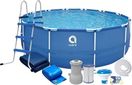 Opzetzwembad - 420 cm Diameter, 84 cm Hoogte, 9495 Liter, Pomp 2006 l/h - Blauw